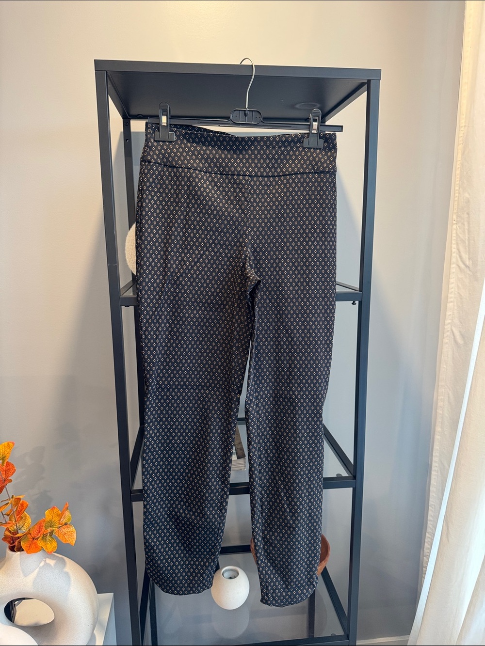 Black Geometric Print Men’s Pants